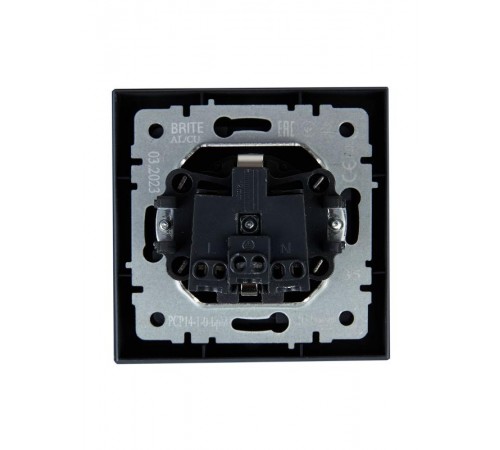 BRITE Розетка с заземлением со шторками 16А в сборе РСР14-1-0-БрМ маренго  BR-R14-16-K35-F  IEK