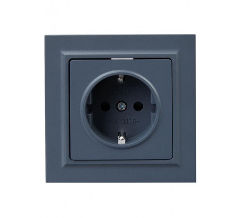 BRITE Розетка с заземлением со шторками 16А в сборе РСР14-1-0-БрМ маренго  BR-R14-16-K35-F  IEK