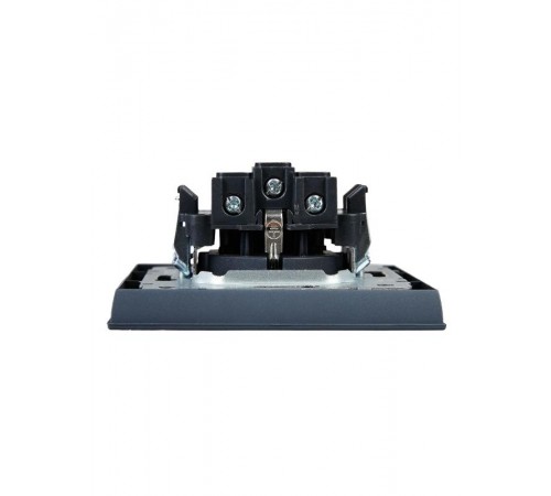 BRITE Розетка с заземлением со шторками 16А в сборе РСР14-1-0-БрМ маренго  BR-R14-16-K35-F  IEK