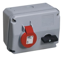 Розетка с выключателем и механической блокировкой 316MHS4, 16A, 3P+E, IP44, 4ч  2CMA167629R1000  ABB