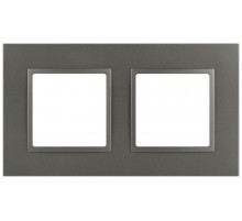 Рамка для розеток и выключателей Elegance 14-5012-16 Classic, на 2 поста, титан  Б0065825  ЭРА