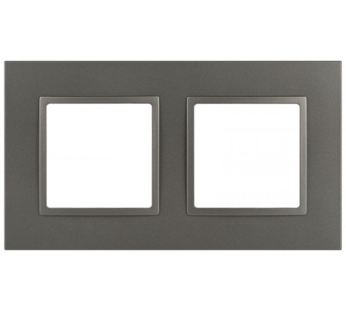 Рамка для розеток и выключателей Elegance 14-5012-16 Classic, на 2 поста, титан  Б0065825  ЭРА