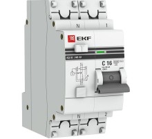 Дифференциальный автомат АД-32 1P+N 16А/30мА (хар. C, AС, электронный, защита 270В) 6кА EKF PROxima  DA32-6-16-30-ac-pro  EKF (замена - D63N26E16C30