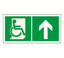 Знак безопасности BL-2010B.E69"Напр. движения к эвакуац. выходу МГН прямо"  a18341  Белый свет