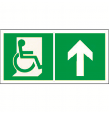 Знак безопасности BL-2010B.E69"Напр. движения к эвакуац. выходу МГН прямо"  a18341  Белый свет