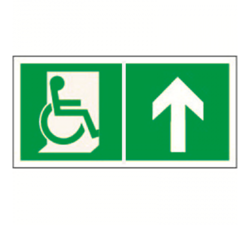 Знак безопасности BL-2010B.E69"Напр. движения к эвакуац. выходу МГН прямо"  a18341  Белый свет