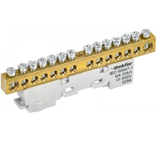 TEKFOR Шина L "фаза" неизолированная на универсальном держателе 8х12-14-Ср  TF-NN20-14-DL-K03  IEK