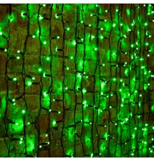 Гирлянда "Светодиодный Дождь" 2х1,5м, постоянное свечение, черный провод "КАУЧУК", 230 В, диоды ЗЕЛЕНЫЕ, 360 LED  237-124  NEON-NIGHT