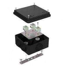 Коробка огнестойкая для о/п 40-0300-FR2.5-6 Е15-Е120 RAL9005 100х100х50 (14 шт/кор) черная  40-0300-9005-FR2.5-6  Промрукав