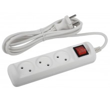 U-3s-3m-2x1 Удлин-ль без заземл, с выкл, 3гн, 3м, ПВС, 2х1мм2, 10А (20/720)  Б0044050  ЭРА