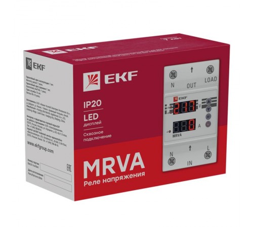 Реле напряжения и тока с дисплеем MRVA 63A EKF PROxima  MRVA-63A  EKF