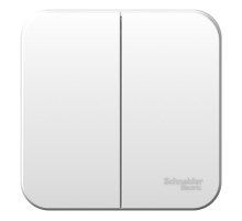 Blanca Белый О/У с монтажной пластиной Выключатель 2-клавишный 6А, 250B  BLNVA065021  SE