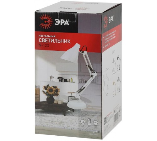 Светильник настольный N-123-Е27-40W-W белый (12/96)  Б0047196  ЭРА
