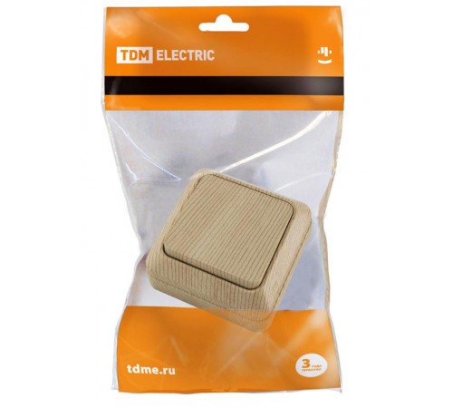 Выключатель 1-кл. открытой установки IP20 10А, сосна "Ладога"   SQ1801-0043  TDM