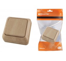 Выключатель 1-кл. открытой установки IP20 10А, сосна "Ладога"   SQ1801-0043  TDM