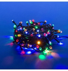 Гирлянда светодиодная  с контр. "Кристал-1"  ULD-S0800-100/DGA MULTI IP20 CRYSTAL-1   8м. 100 диодов. мультиколор. шнур зеленый.  UL-00005472  Uniel