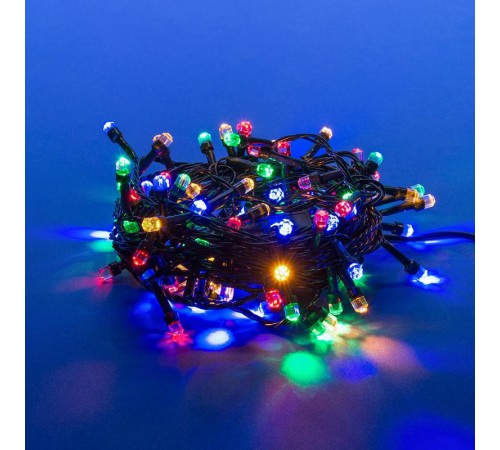 Гирлянда светодиодная  с контр. "Кристал-1"  ULD-S0800-100/DGA MULTI IP20 CRYSTAL-1   8м. 100 диодов. мультиколор. шнур зеленый.  UL-00005472  Uniel