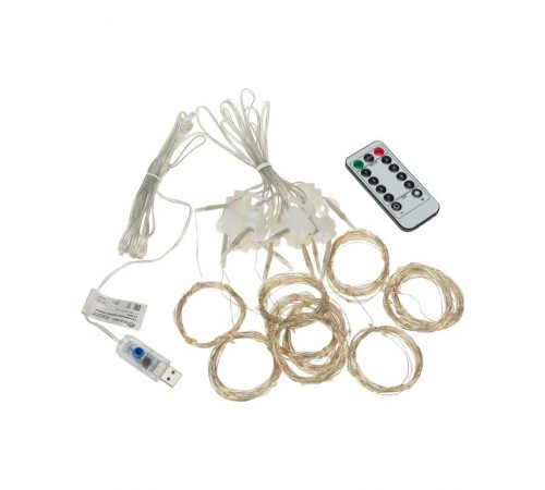 Занавес из росы 3х3м 300 LED МУЛЬТИКОЛОР IP20 USB + пульт управления, с крючками для крепления  315-889  NEON-NIGHT