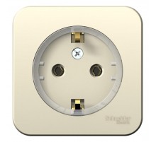 Blanca Молочный О/У с изолирующей пластиной Розетка с заземлением без шторок,(тонкая) 16А, 250В  BLNRA110112  SE