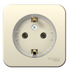 Blanca Молочный О/У с изолирующей пластиной Розетка с заземлением без шторок,(тонкая) 16А, 250В  BLNRA110112  SE