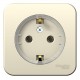 Blanca Молочный О/У с изолирующей пластиной Розетка с заземлением без шторок,(тонкая) 16А, 250В  BLNRA110112  SE