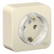Blanca Молочный О/У с изолирующей пластиной Розетка с заземлением без шторок,(тонкая) 16А, 250В  BLNRA110112  SE