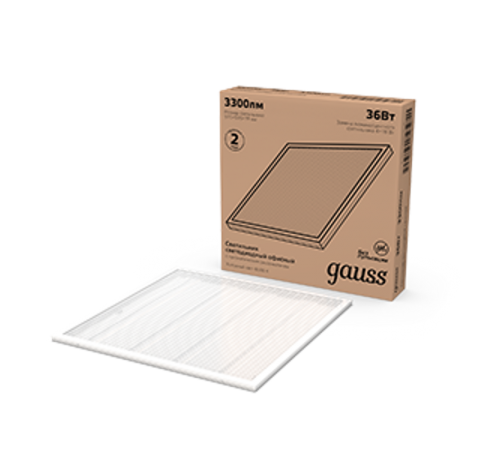 Светильник светодиодный универсальный 36W 6500K офисный 595*595*19 мм с призматическим рассеивателем  842123336  Gauss