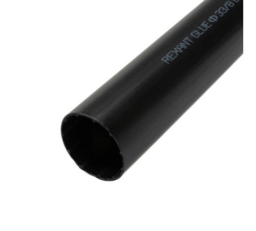 Термоусадочная трубка клеевая 33,0/8,0 мм, (3-4:1), черная, упаковка 4 шт. по 1 м  26-0033  REXANT