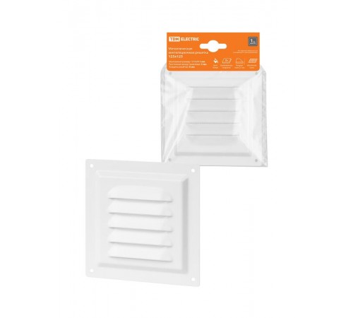 Решетка металл. 125х125, белая, с покрытием полимерной эмалью,  SQ1807-0700  TDM