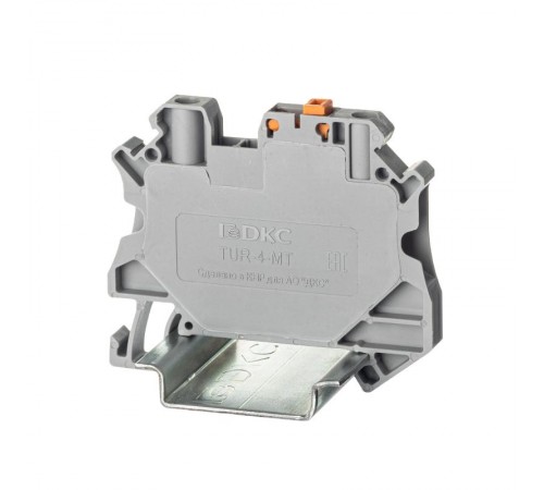 Клемма расцепительная, винтовой зажим, 2 точки подключения, 4 кв.мм, серая  TUR-4-MT  DKC