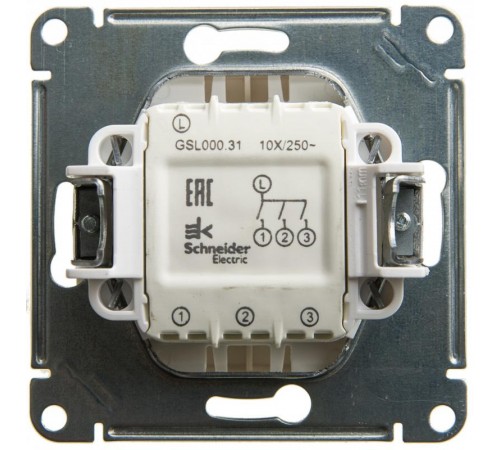 Glossa Перламутр Выключатель 3-клавишный сх.3, 10AX  GSL000631  SE