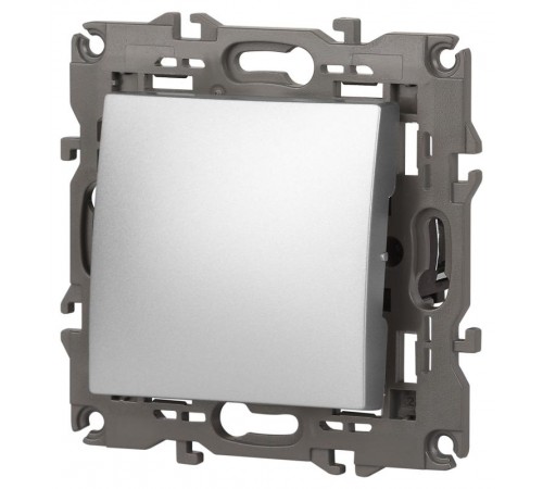 14-1111-03 Кнопка, 10АХ-250В, Elegance, алюминий (10/100/2500)  Б0047864  ЭРА