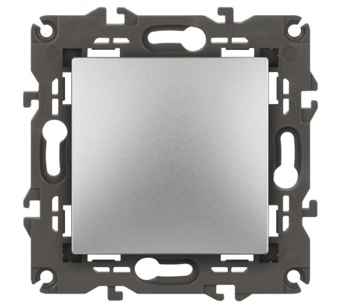 14-1111-03 Кнопка, 10АХ-250В, Elegance, алюминий (10/100/2500)  Б0047864  ЭРА