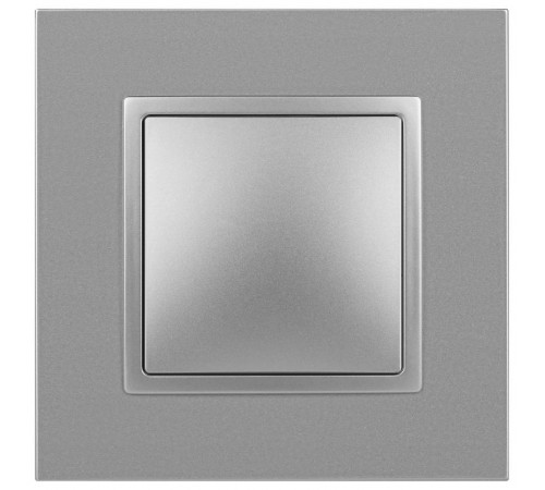 14-1111-03 Кнопка, 10АХ-250В, Elegance, алюминий (10/100/2500)  Б0047864  ЭРА