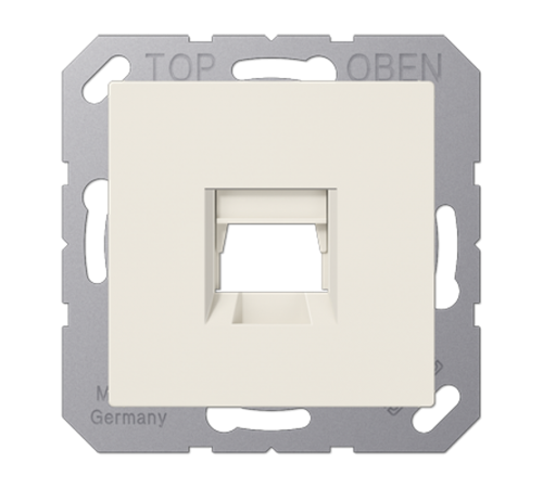 Kрышка для 1-го разъема; без видимого винта; подпружиненная шторка; термопласт; слоновая кость A1569-1WE Jung