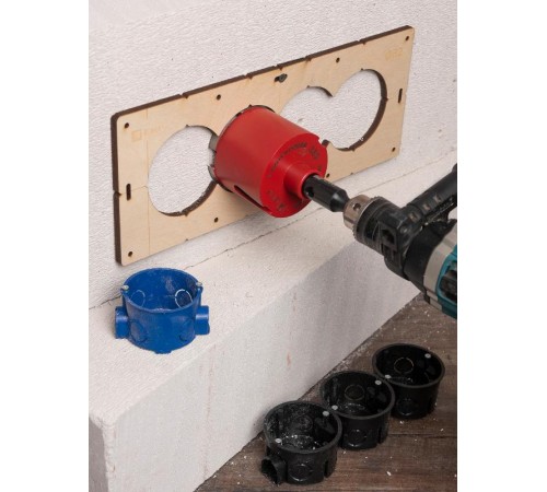 Шаблон для подрозетников c 4 отв. диам. 82 мм EKF Expert  sh-d82-4  EKF