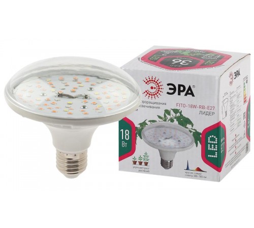 Светильник светодиодный для растений FITO-18W-RB-E27 (30/840)  Б0049533  ЭРА