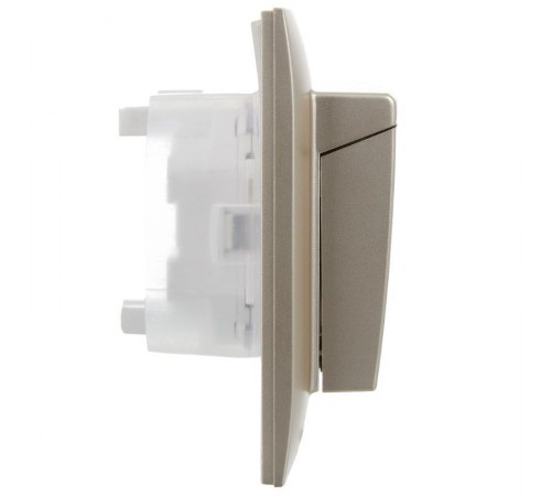 SKANDY Розетка 2-местная с кр. 16А в сб IP44 SK-R12Sh шампань  SK-R26-16-44-K37-F  IEK