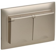 SKANDY Розетка 2-местная с кр. 16А в сб IP44 SK-R12Sh шампань  SK-R26-16-44-K37-F  IEK