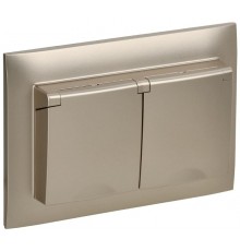 SKANDY Розетка 2-местная с кр. 16А в сб IP44 SK-R12Sh шампань  SK-R26-16-44-K37-F  IEK