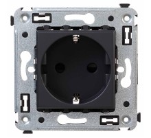 Розетка в стену, 2P+E, с з/ш, "Avanti", "Черный матовый"  4412003  DKC