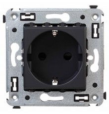 Розетка в стену, 2P+E, с з/ш, "Avanti", "Черный матовый"  4412003  DKC