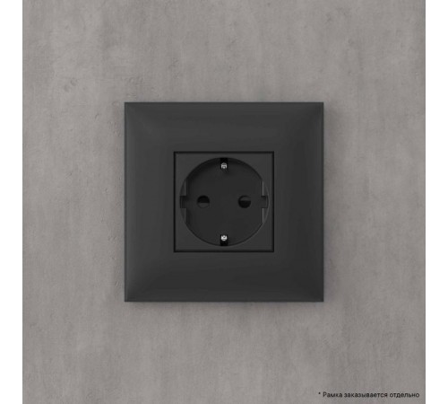 Розетка в стену, 2P+E, с з/ш, "Avanti", "Черный матовый"  4412003  DKC