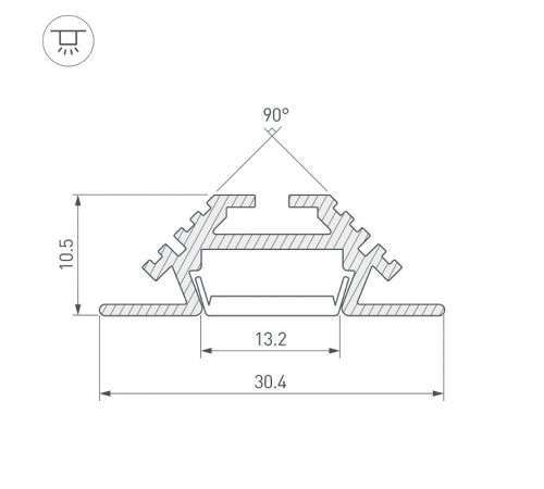 Профиль PHS-V-2000 ANOD  013212  Arlight