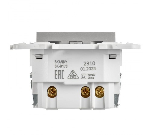 SKANDY Розетка с заземлением с защитными шторками 16А с USB C 18Вт SK-R17S серебряный   SK-R14-16-U14-018-K23  IEK