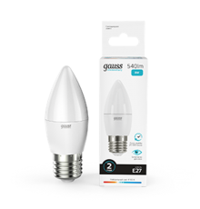 Лампа светодиодная LED 8Вт E27 220В 4100К Elementary свеча  33228  Gauss