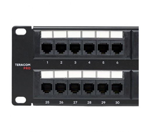 Патч-панель TERACOM PRO 19'' Cat.6 2U неэкранированная UTP 48 портов RJ-45 Dual IDC  TRP-PPNL-6UTP-2U48  EKF