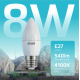 Лампа светодиодная LED 8Вт E27 220В 4100К Elementary свеча  33228  Gauss