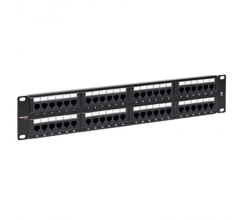 Патч-панель TERACOM PRO 19'' Cat.6 2U неэкранированная UTP 48 портов RJ-45 Dual IDC  TRP-PPNL-6UTP-2U48  EKF