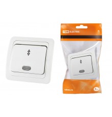 Переключатель на 2 направления с подсветкой 10А белый "Валдай"   SQ1804-0005  TDM